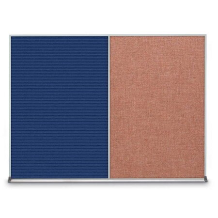 United Visual Products Triple Door Radius Corkboard, 72"X36", W UV8005-WHITE-DBURGU